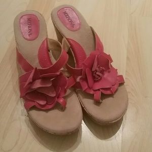 Pink flower Wedge Sandal